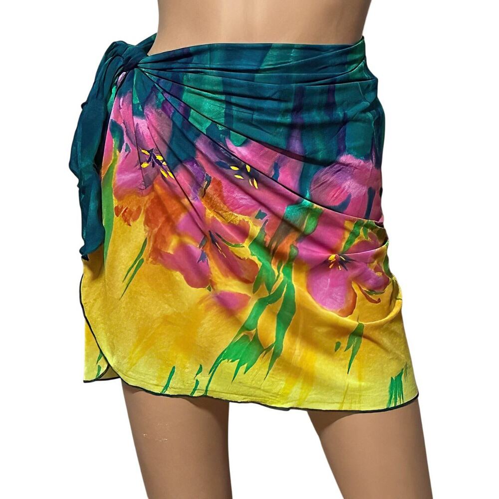 NWT Jantzen Floral Sarong Wrap Skirt Swimwear Cover Up Style 25169